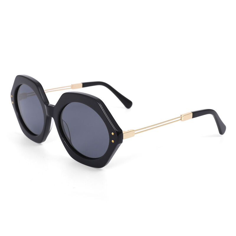 Mathilde Geometric Black Sunglasses