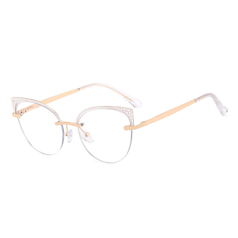 Riana Cat Eye White Glasses