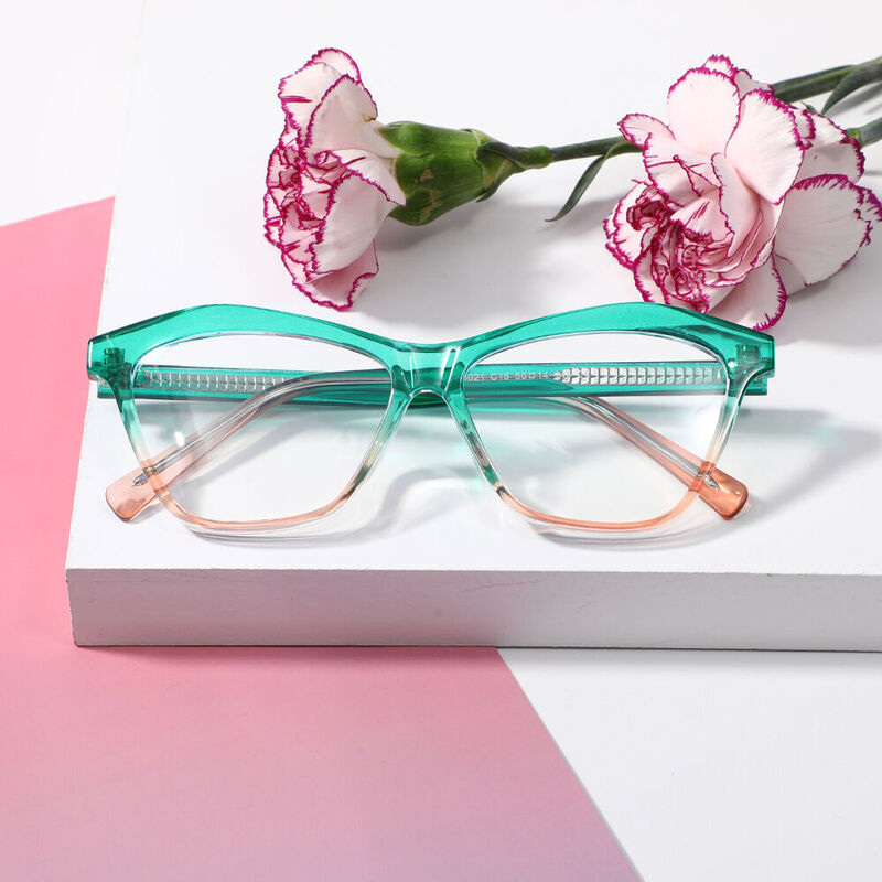 Elsiea Cat Eye Green Glasses