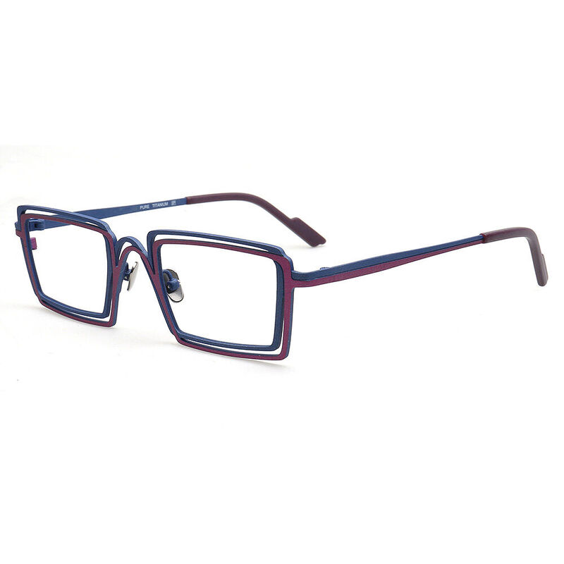 Colinee Rectangle Blue Glasses