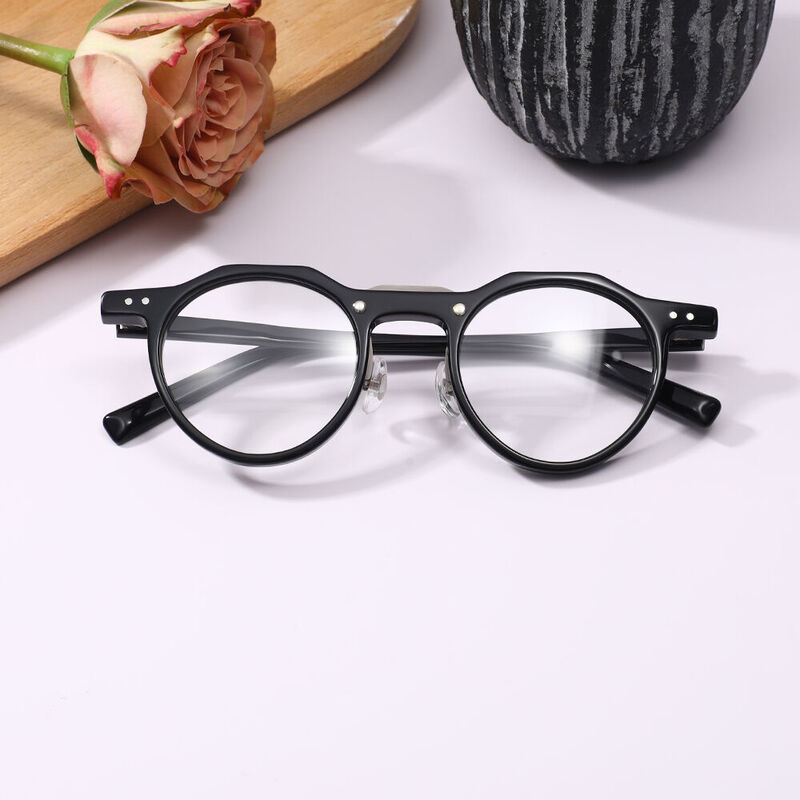 Woodr Round Black Glasses