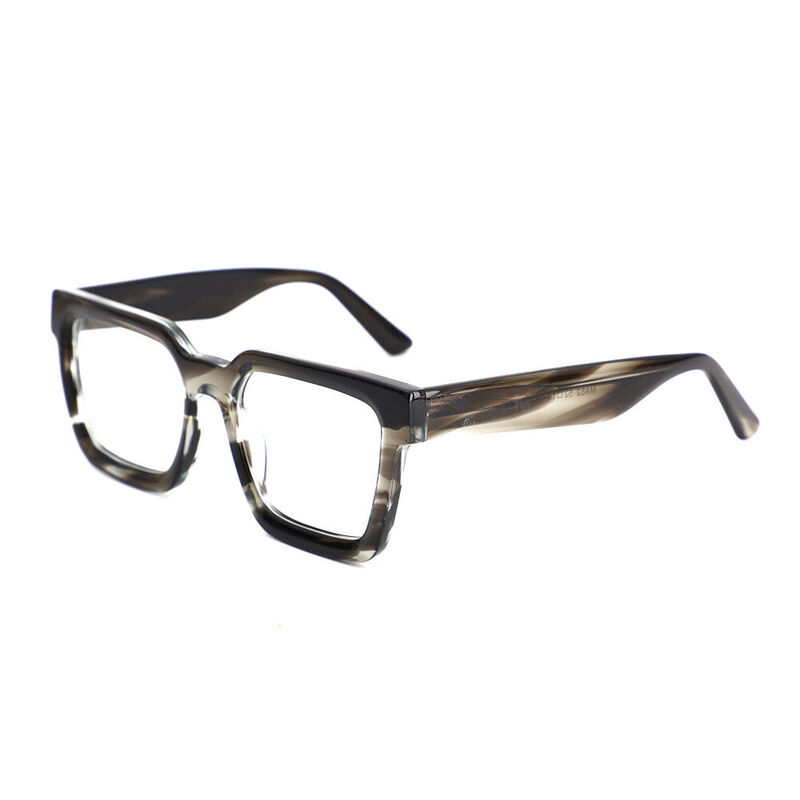 Edward Square Stripe Grey Glasses