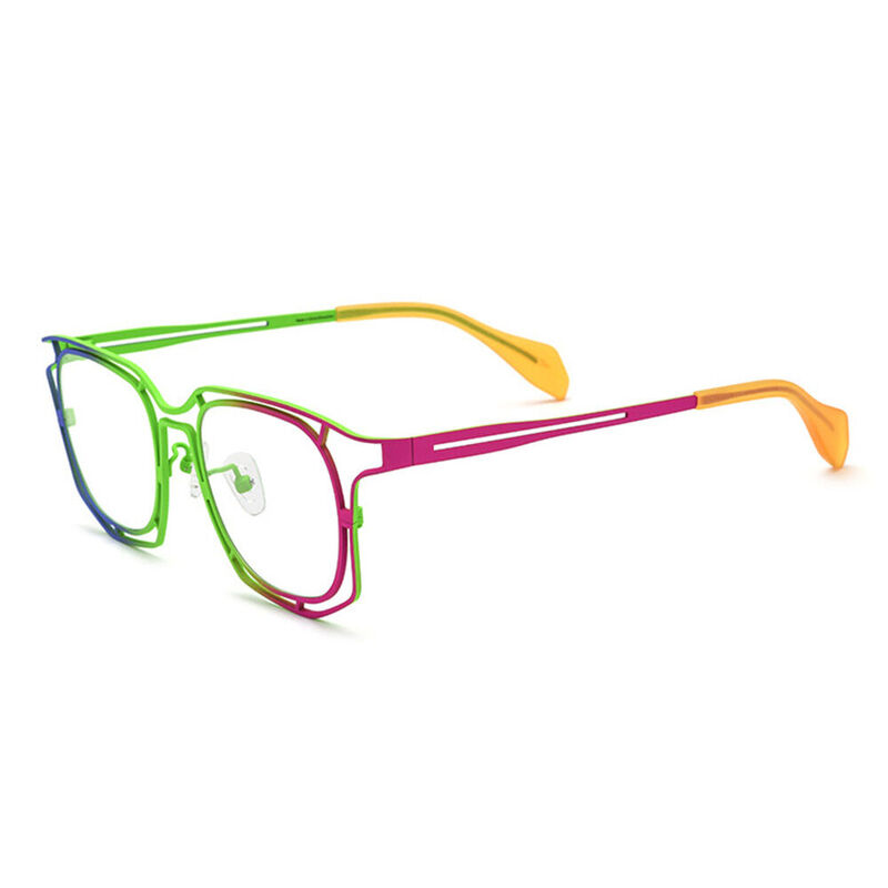 Whit Geometric Green Glasses