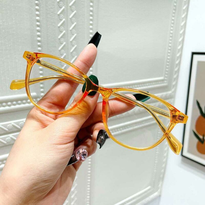 Nelly Oval Yellow Glasses