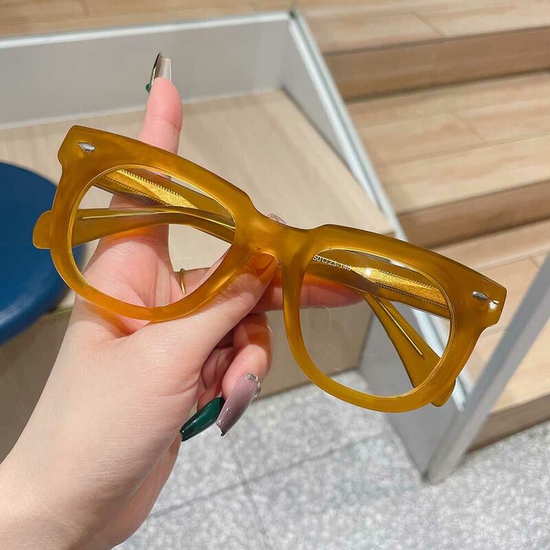 Cornell Quadratische Orange Brille