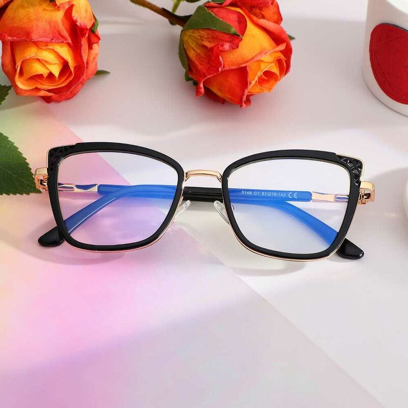 Viola Cat Eye Black Glasses