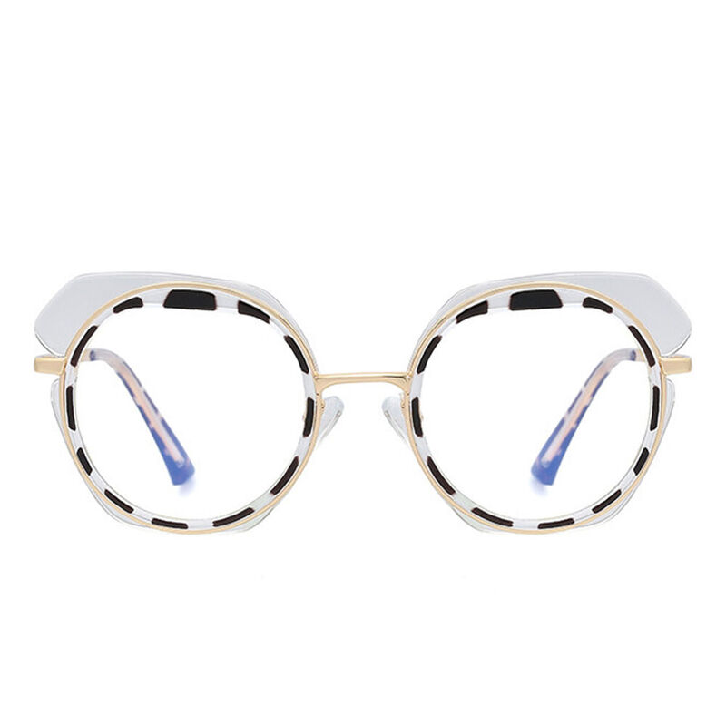 Ivey Round Leopard  Clear Glasses
