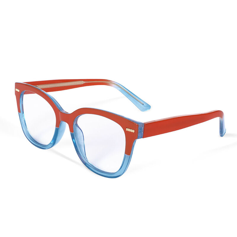 Amaranth Square Orange Blue Glasses