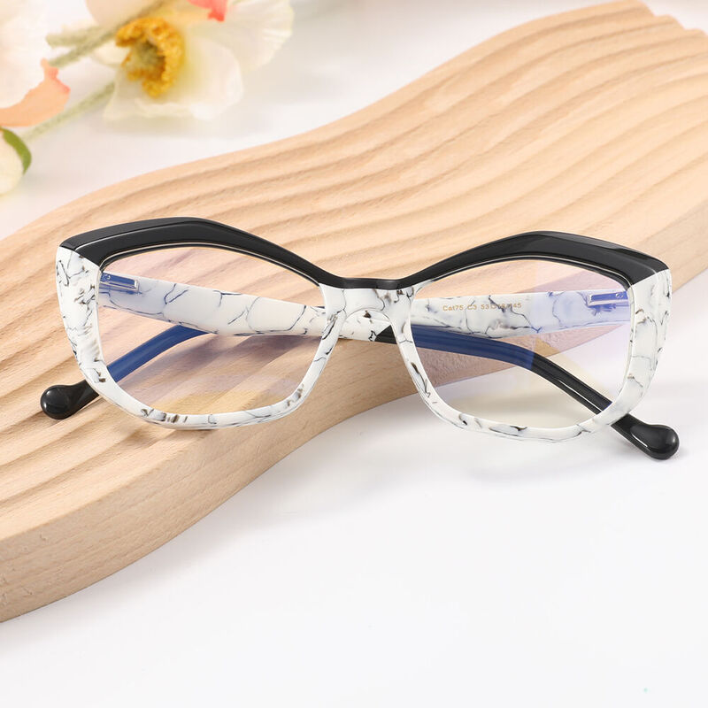 Sallins Cat Eye White Glasses