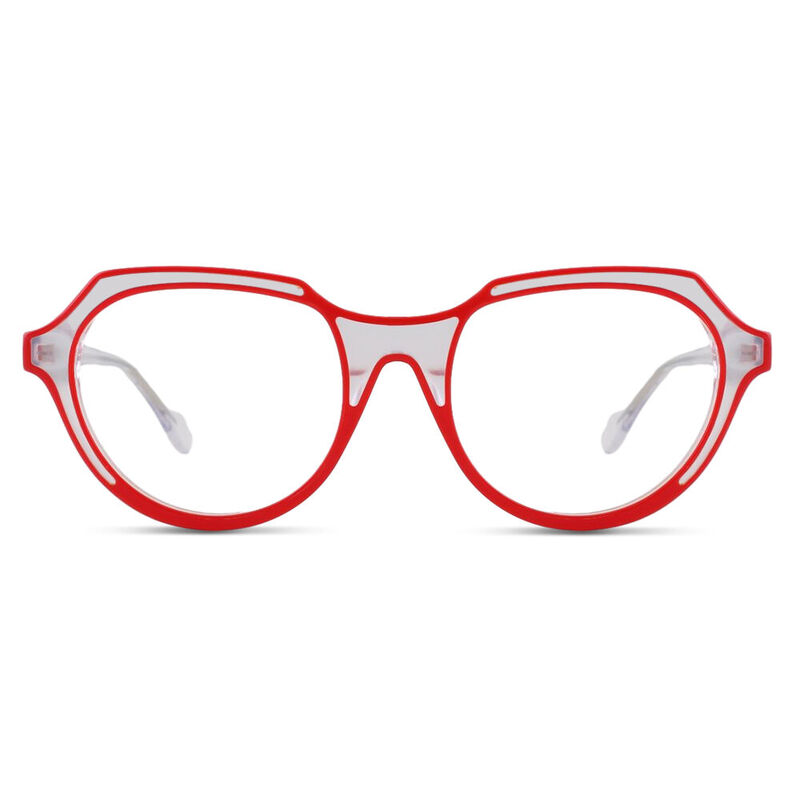 Eveline Oval Red Glasses