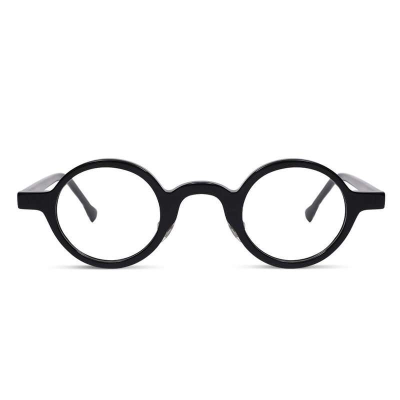 Aaro Round Black Glasses