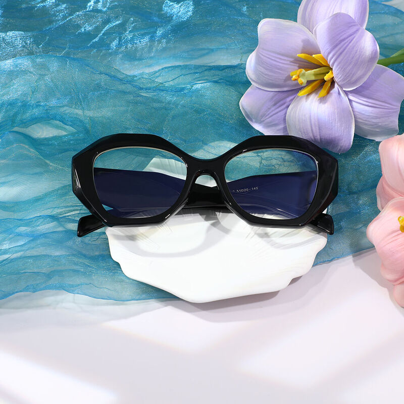 Sebasta Geometric Black Glasses
