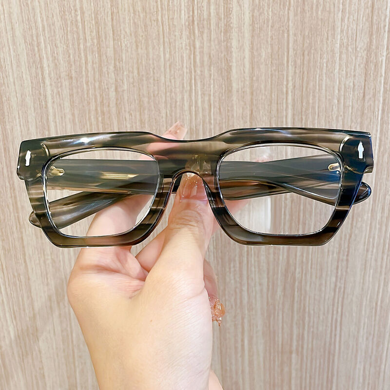 Zimmerm Square Brown Glasses