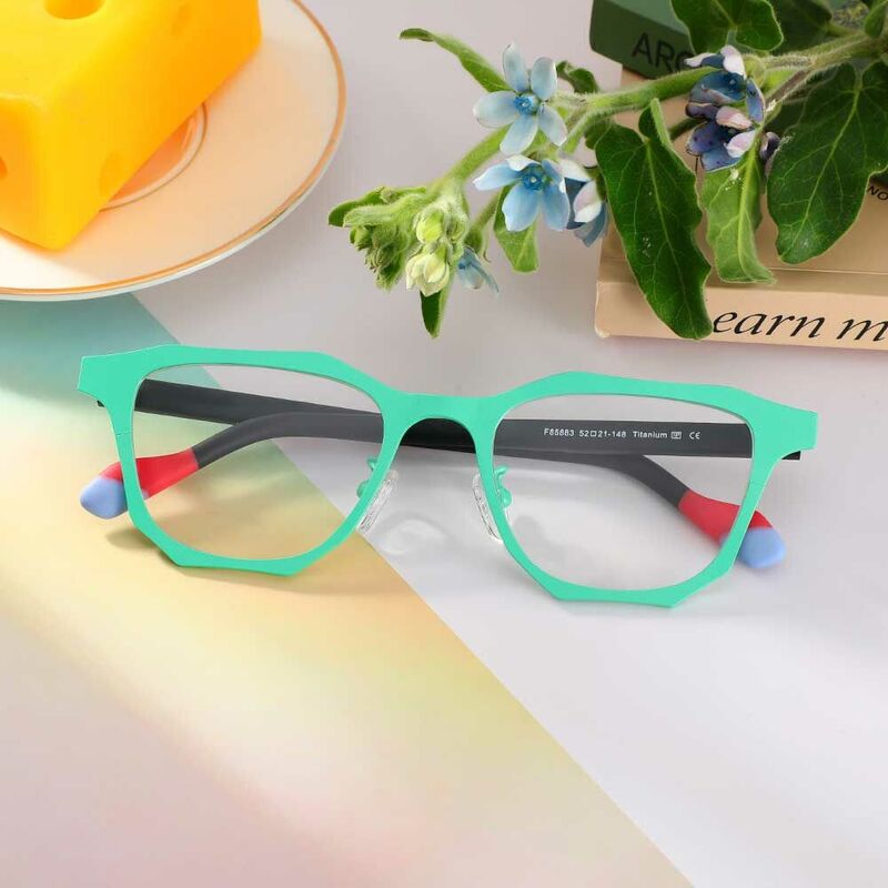 Snow Square Green Glasses