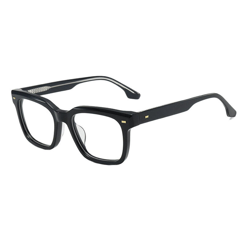 Berton Quadratische Schwarze Brillen