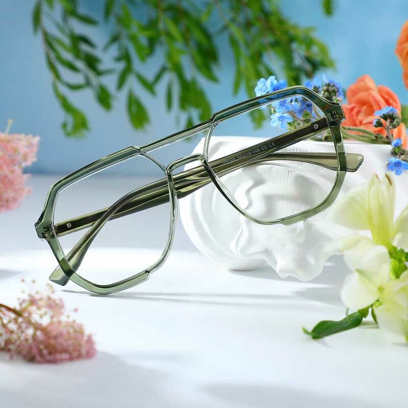 Carter Aviator Green Glasses