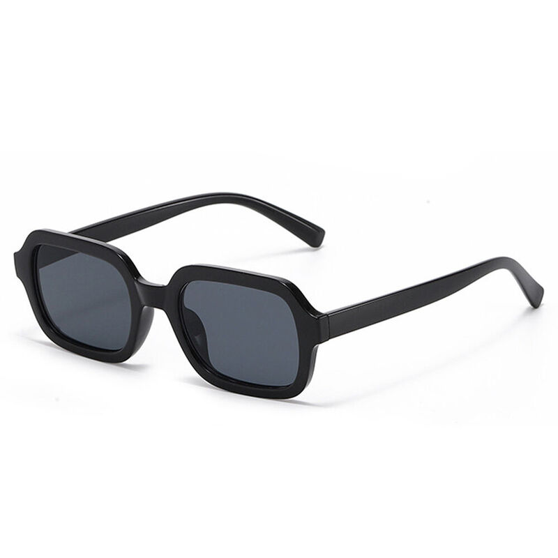 Vinyl Rectangle Black Sunglasses