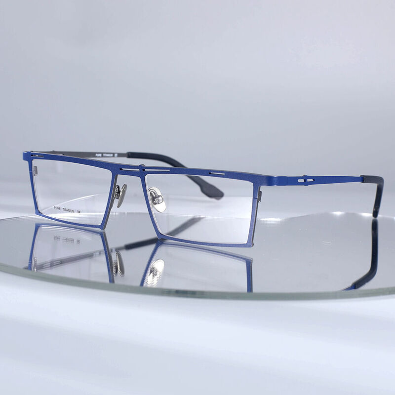 Wit Rectangle Blue Glasses