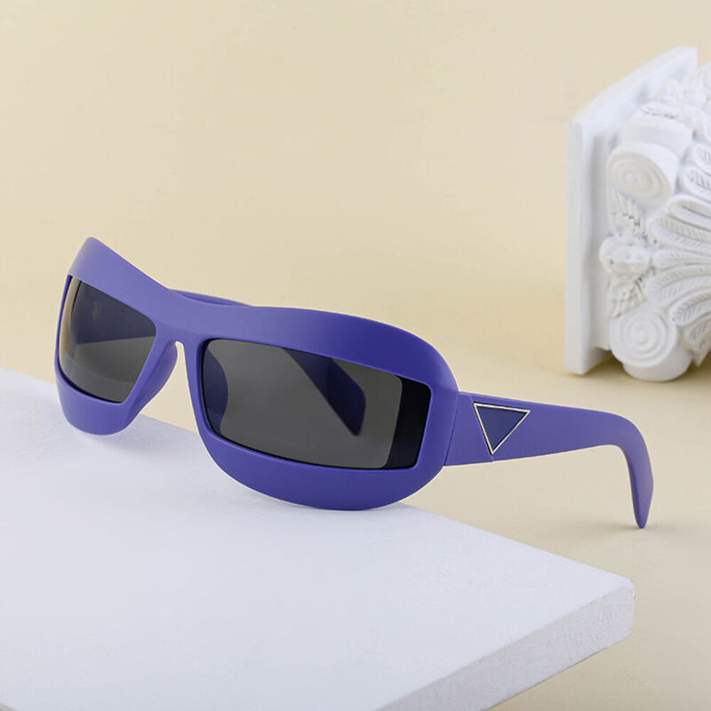 Future Oval Purple Sunglasses