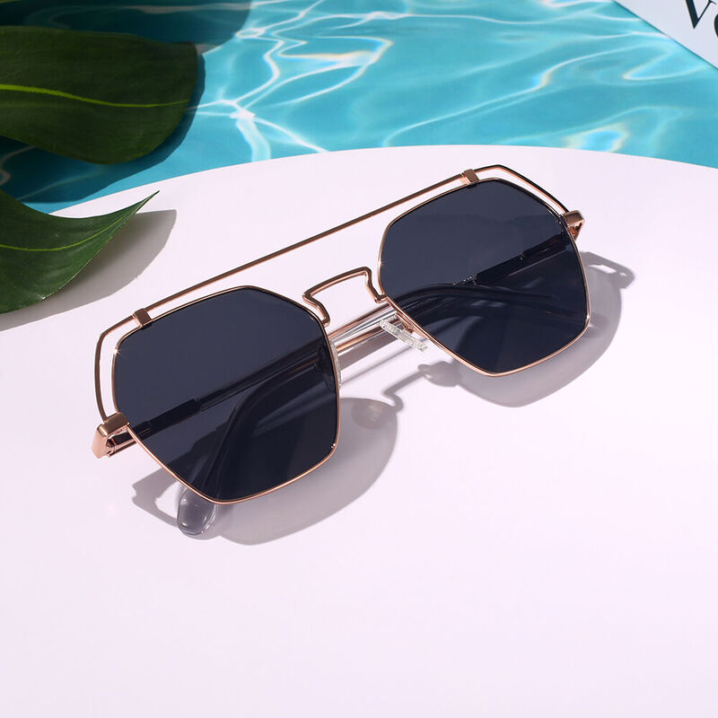 Free Will Aviator Rose Gold Sunglasses