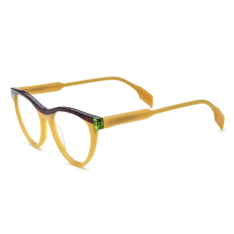 Attlee Cat Eye Yellow Glasses