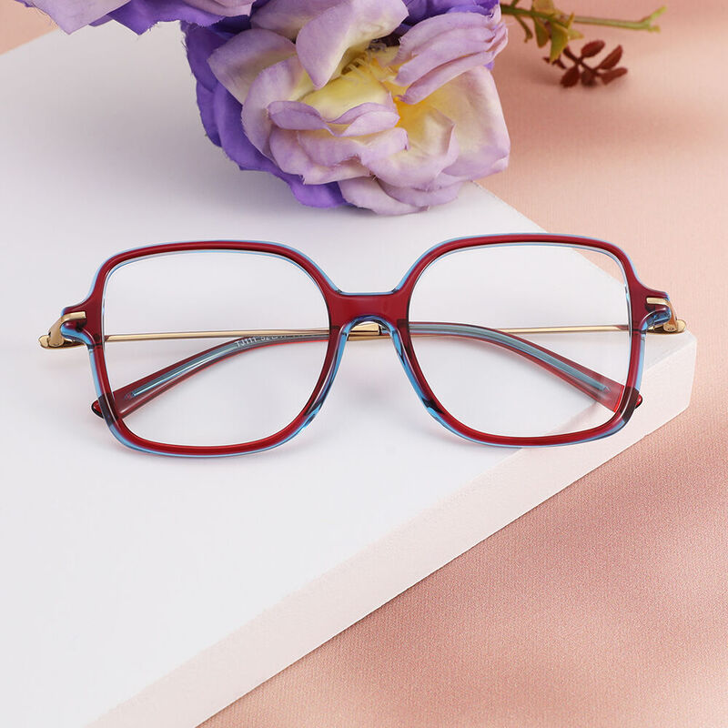 Wallace Geometric Purple Glasses