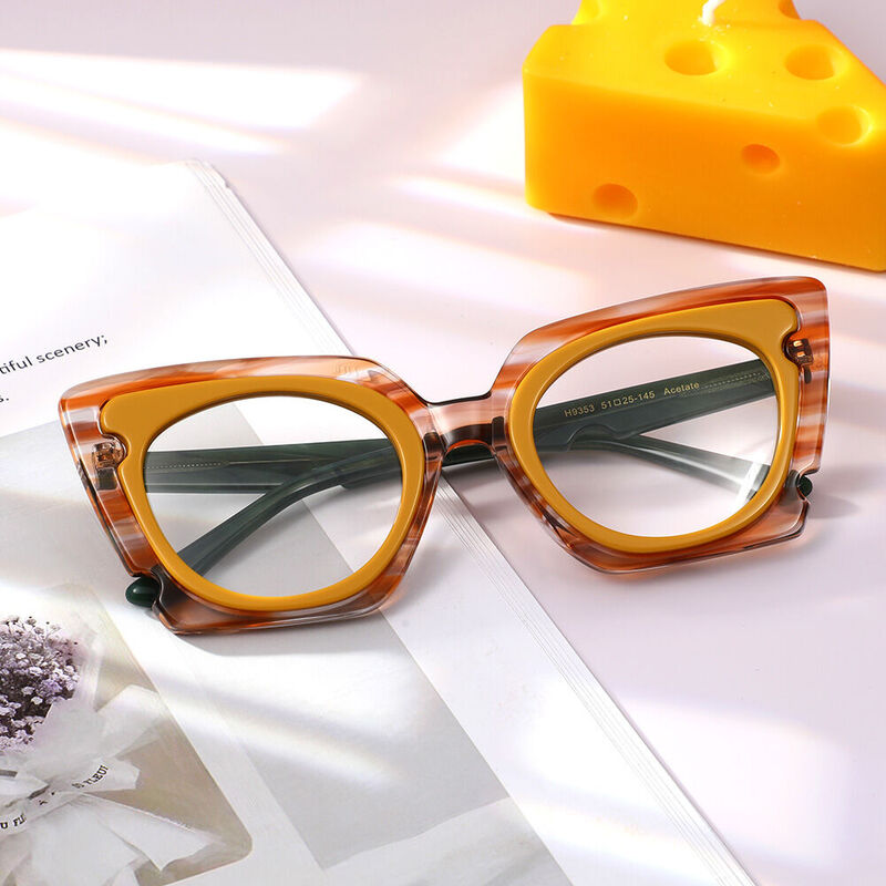 Noah Cat Eye Orange Glasses