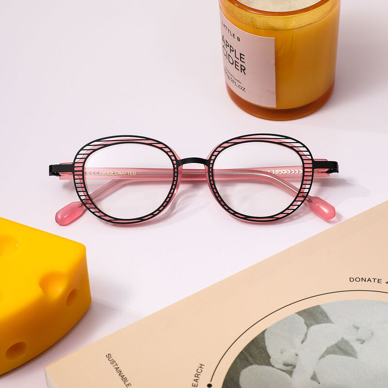 Zenob Oval Pink Glasses