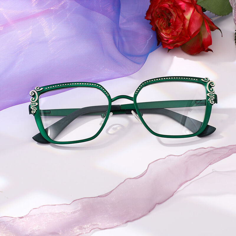 Commein Cat Eye Green Glasses