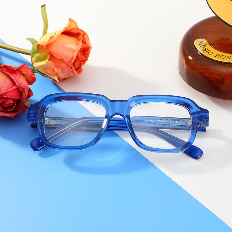 Herbe Square Blue Glasses