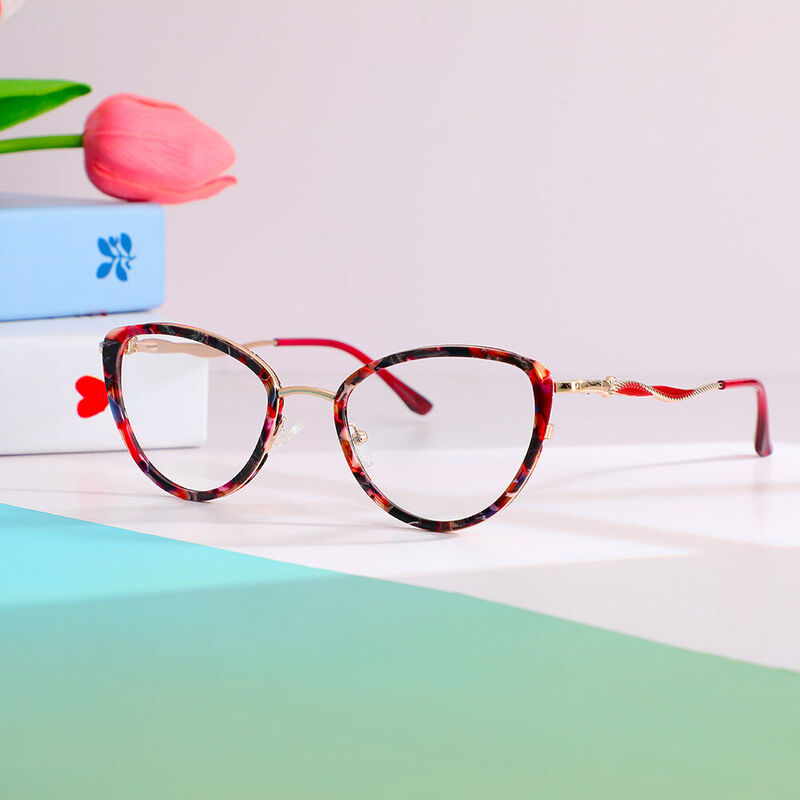 Anastasia Cat Eye Red Glasses