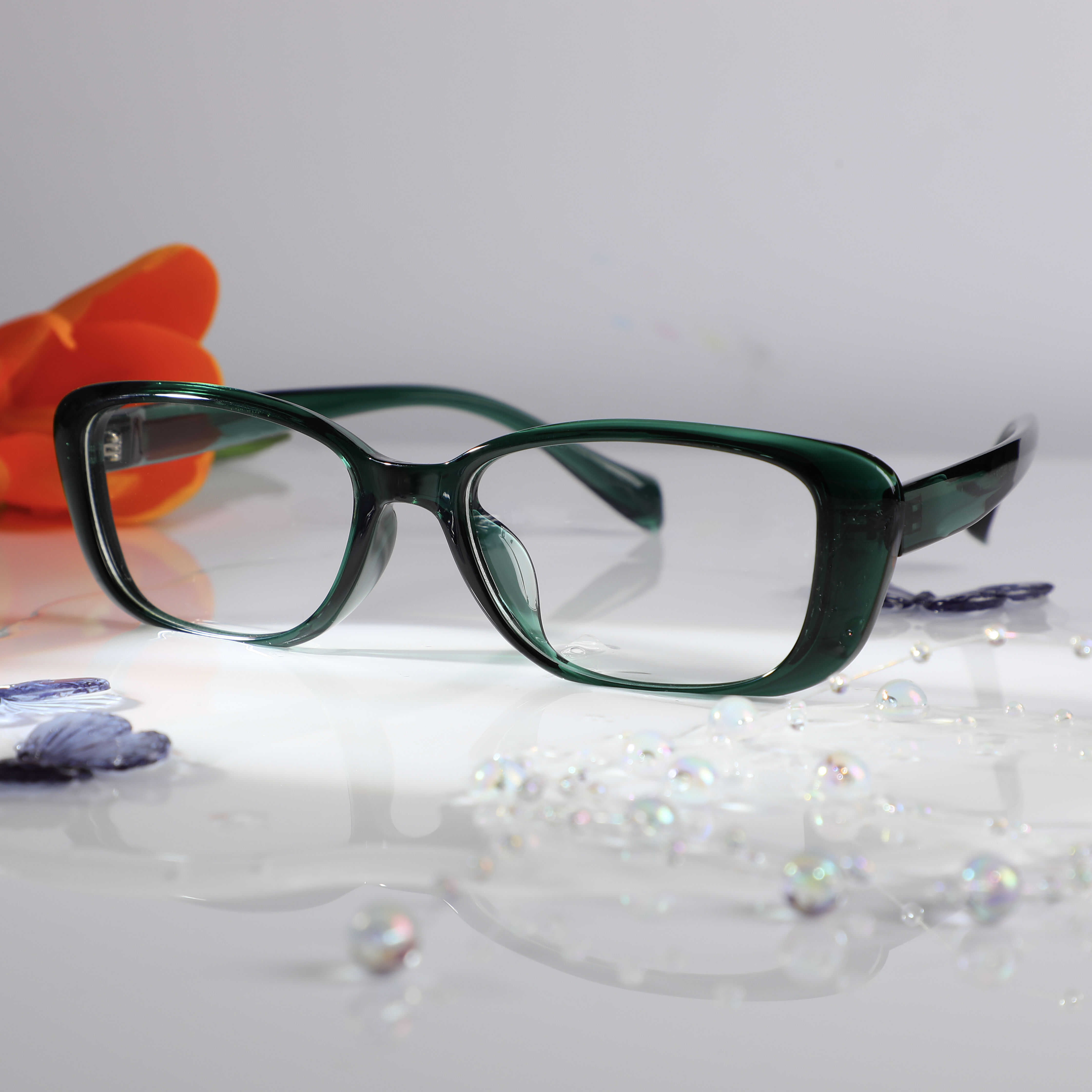 Moira Rechteckige Grüne Brille