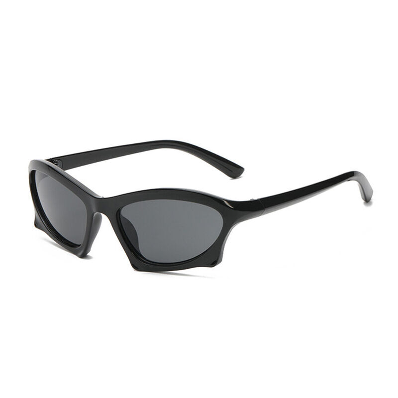 Perrin Oval Black Sunglasses