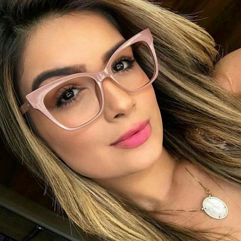 Solitaire Cat Eye Pink Glasses