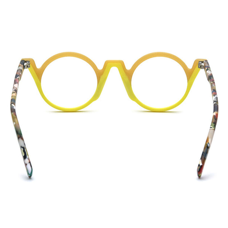 Arlene Round Yellow Glasses