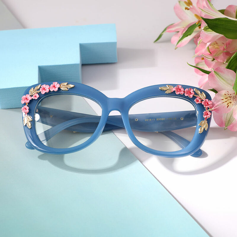 Roneld Cat Eye Blue Glasses