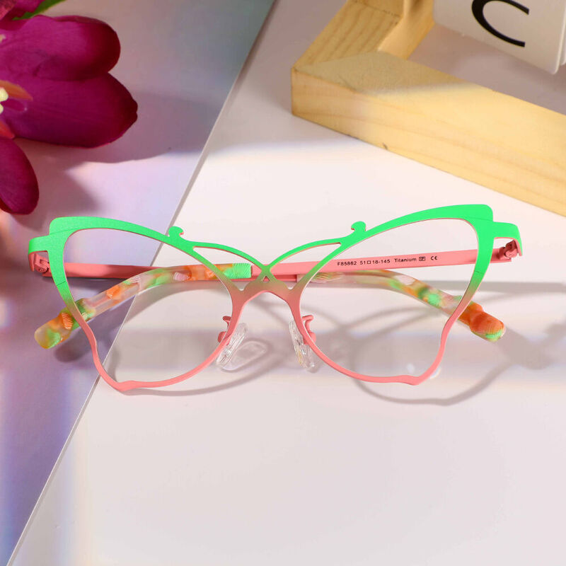 Vaugha Cat Eye Green Glasses