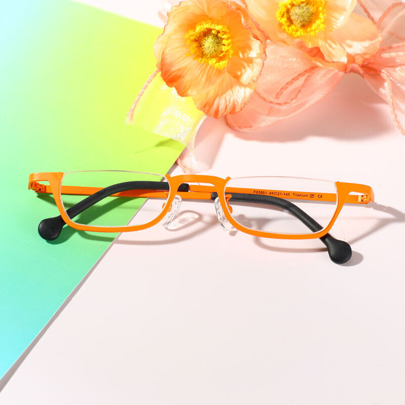 Horatio Rectangle Orange Glasses