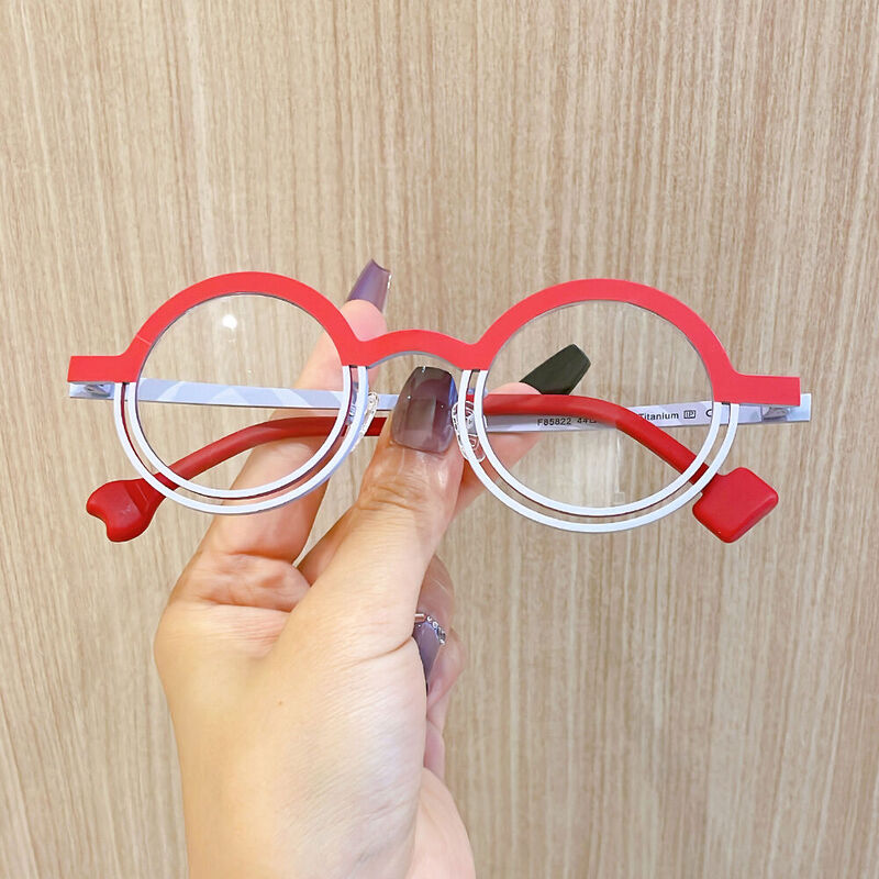 Lunettes de Vue Charle Ronde Rouge