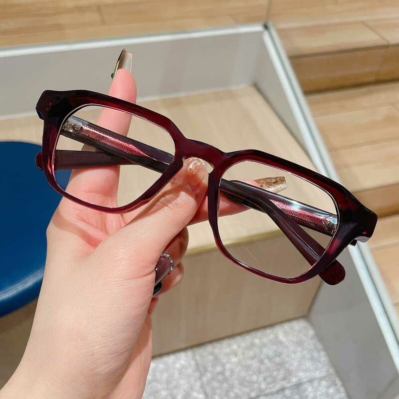 Patrick Square Red Glasses