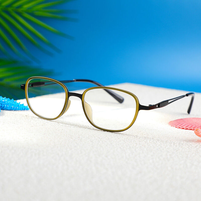 Marjorie Rectangle Green Glasses