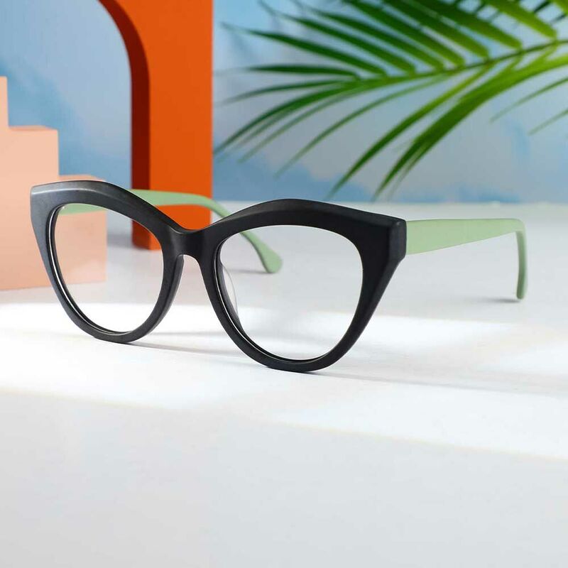 Deirdre Cat Eye Schwarze Brille