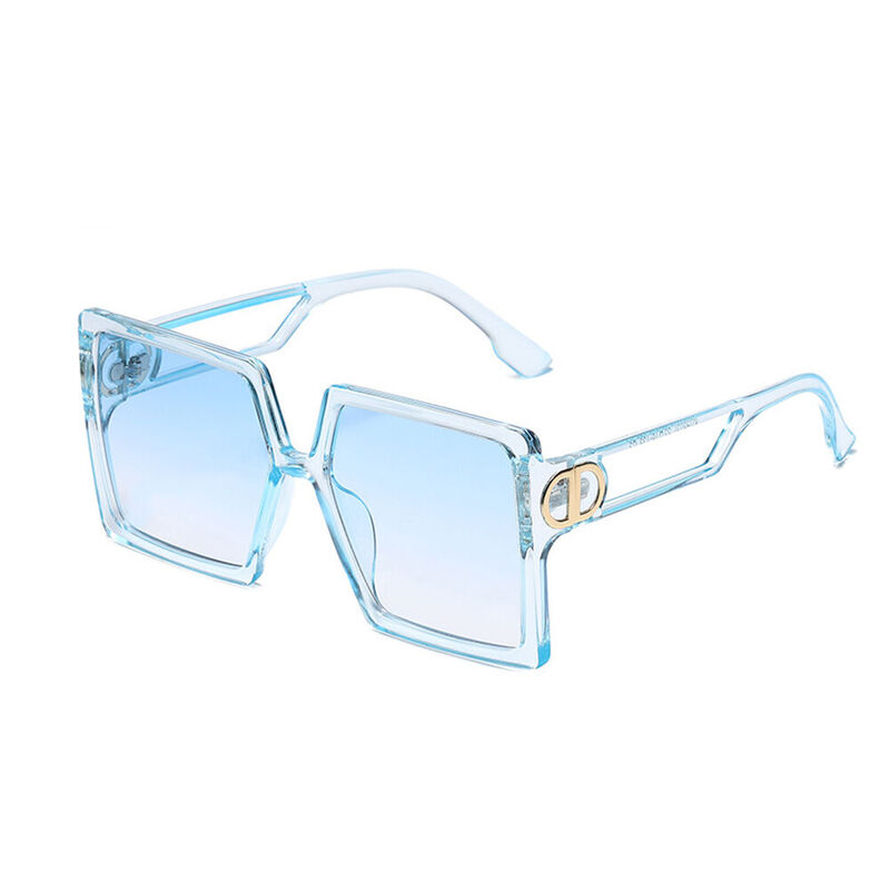 Aspasia Geometrische Blaue Sonnenbrille