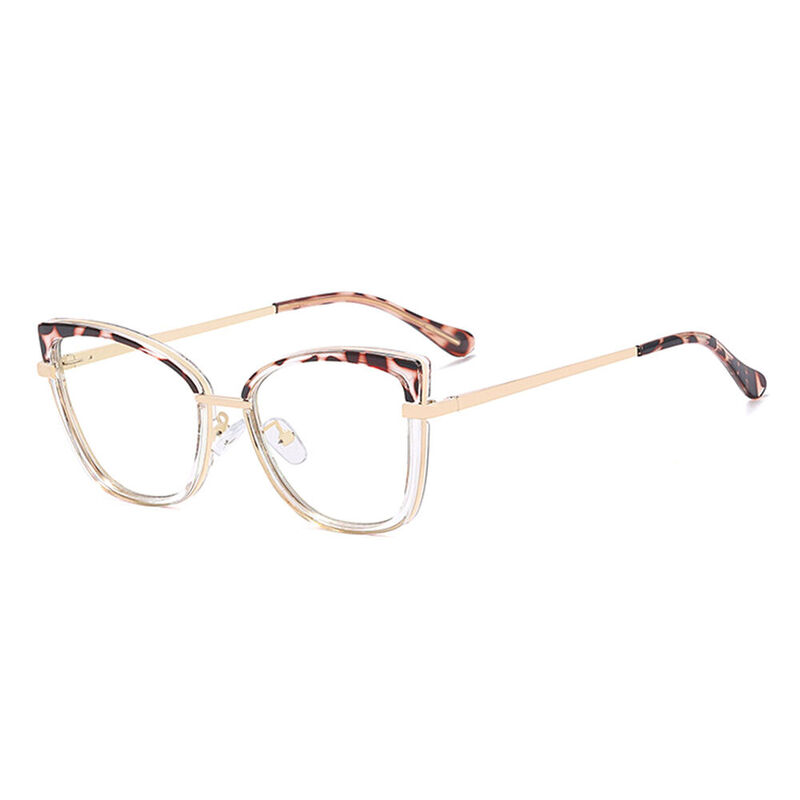 Lucius Cat Eye Leopard Glasses