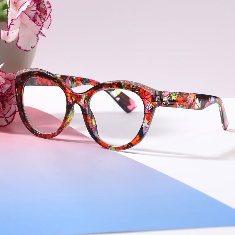 Lindra Cat Eye Floral Glasses