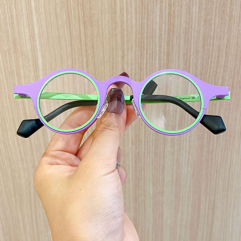Sebastia Round Purple Glasses
