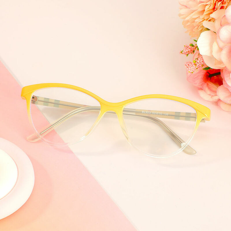 Laurie Oval Yellow Glasses
