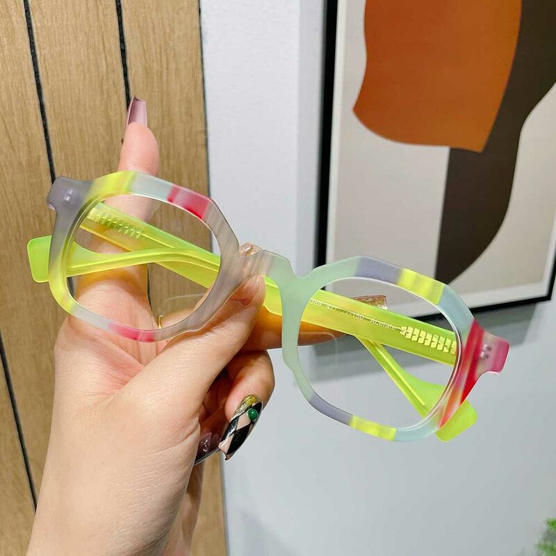 Zebulon Quadratische Gelbe Brille