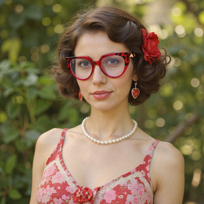 Isaac Cat Eye Red Glasses