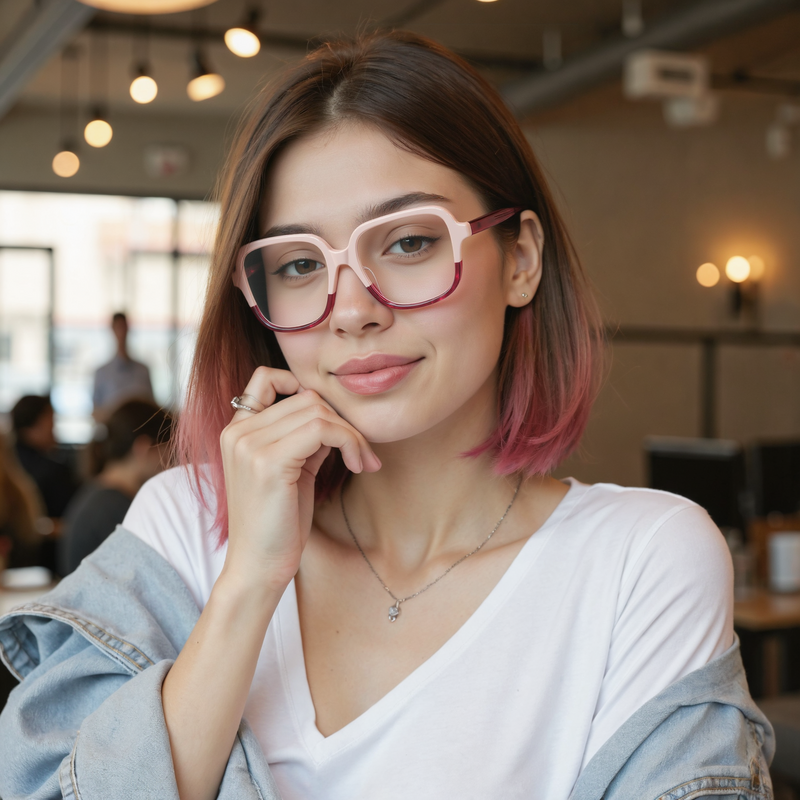 Ford Square Pink Glasses